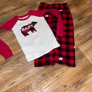 The Children's Place Red and White Bear Pajama Set